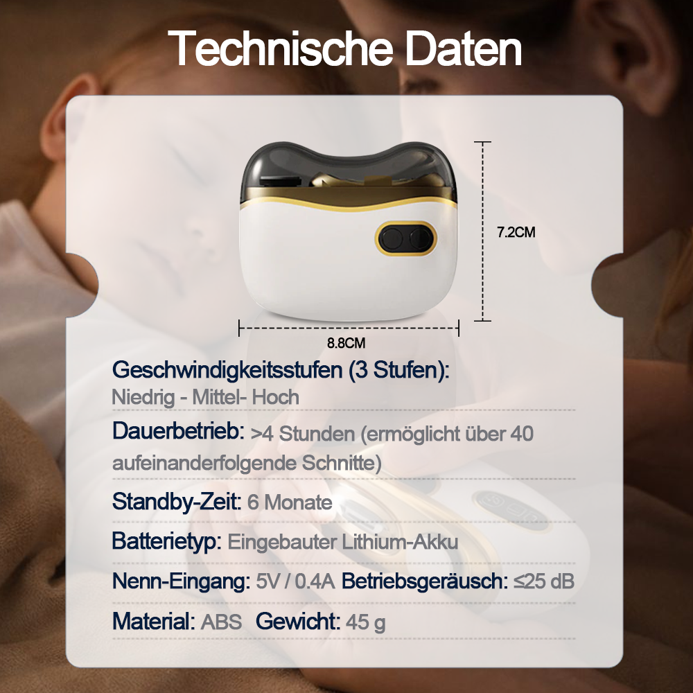 💥LETZTER TAG VERKAUF 50% RABATT💥 2-in-1 Elektrischer Nagelknipser & Polierer 🏆 Universelle automatische Nagelfeile für Erwachsene und Kinder👶