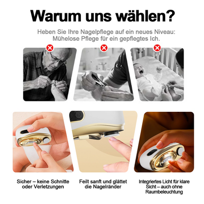💥LETZTER TAG VERKAUF 50% RABATT💥 2-in-1 Elektrischer Nagelknipser & Polierer 🏆 Universelle automatische Nagelfeile für Erwachsene und Kinder👶
