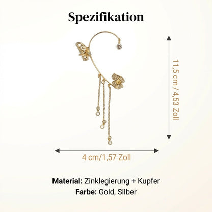 （Elegant und bequem, kein Ohrloch erforderlich）🌸🦋 – 𝐂𝐙𝐓𝐈𝐂𝐋𝐄® Schlichte Ohrclips mit Schmetterlings- und Blumenmotiv & Quasten （Letzter Tag Sonderangebot – 80% Rabatt 🔥）