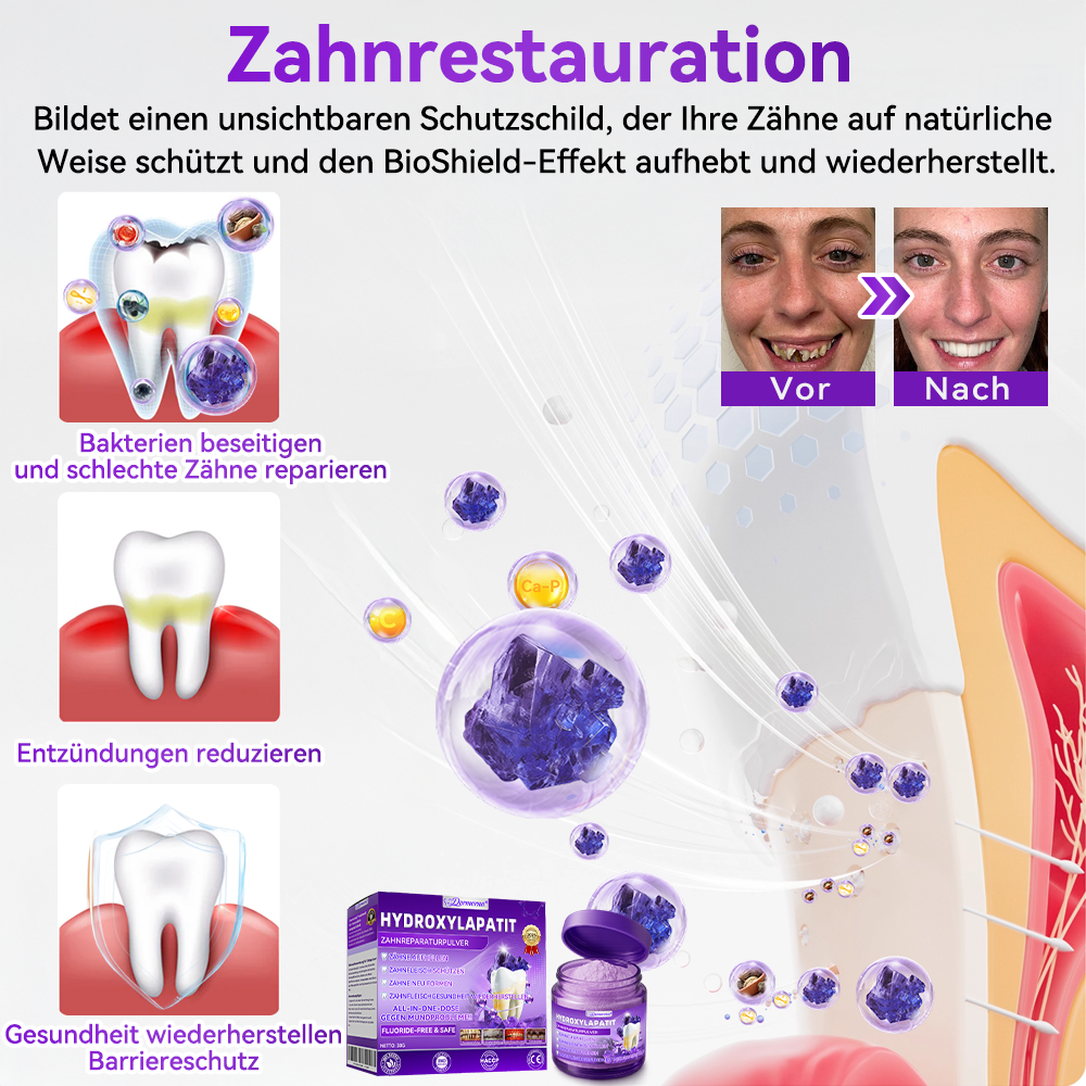 🛡️😁Neujahrs‑Angebot: 80 % RABATT 🎉 Dormorna® Hydroxylapatit‑Zahnreparaturpulver 🦷